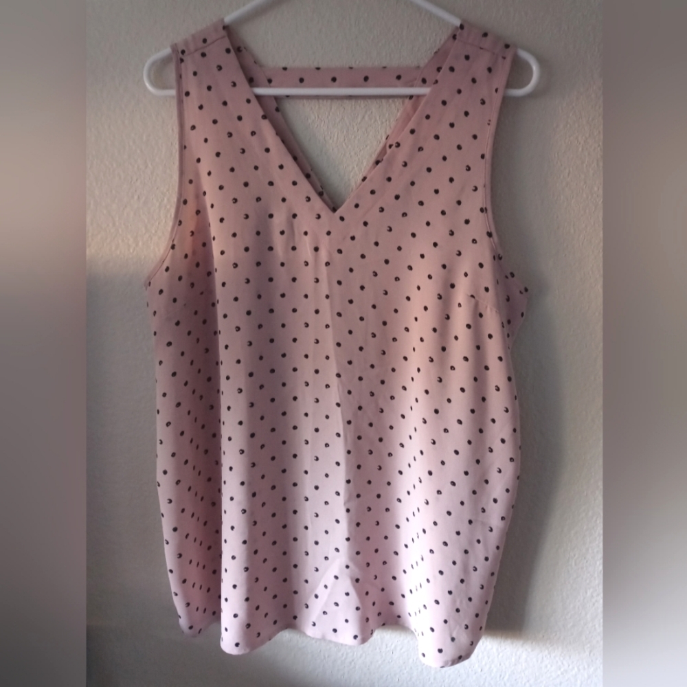 Soft pink polka dot tank